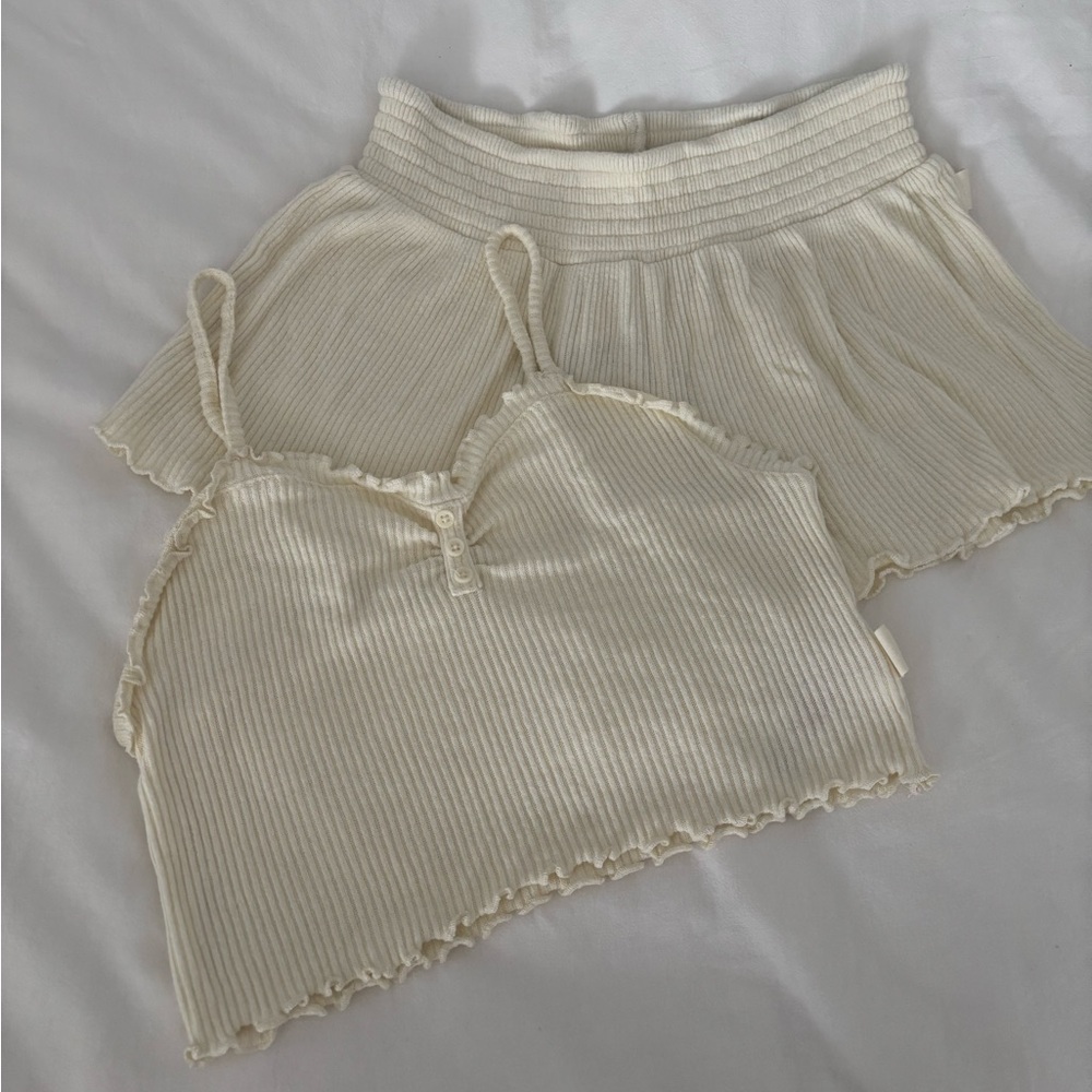 Butter Yellow Lettuce Trim Pajama Set